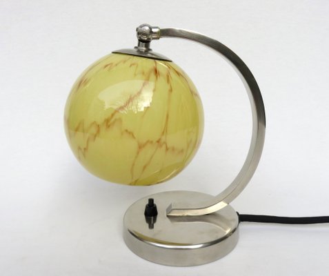 Bauhaus Nickel-Plated Bedside Table Lamp, 1930s-EY-1774335