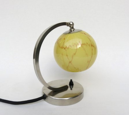 Bauhaus Nickel-Plated Bedside Table Lamp, 1930s-EY-1774335