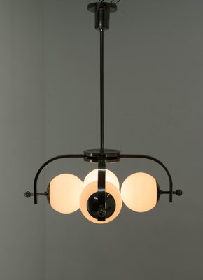 Bauhaus Nickel-Plated Chandelier, 1930s-TZ-1153585