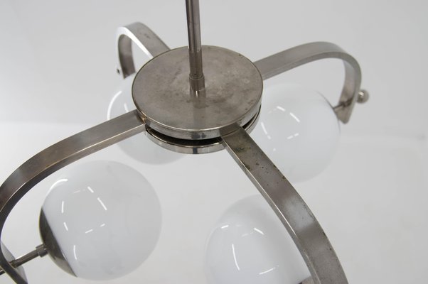 Bauhaus Nickel-Plated Chandelier, 1930s-TZ-1153585