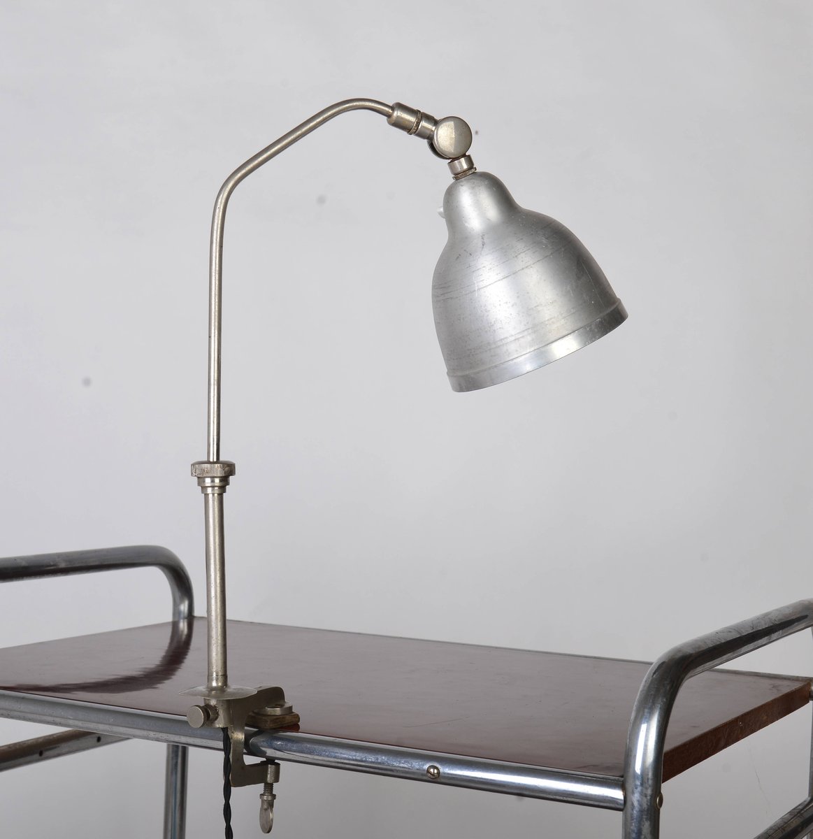 Bauhaus Nickel Plated Desk Lamp by Geyer, 1930s