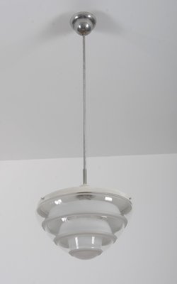 Bauhaus Opaline Glass Pendant Lamp in the Style of Poul Henningsen, 1930s-AX-736269