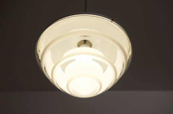 Bauhaus Opaline Glass Pendant Lamp in the Style of Poul Henningsen, 1930s-AX-736269