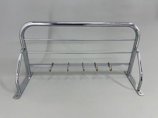 Bauhaus or Functionalist Chrome Wall Coat Hanger, 1930s-TZ-1441681