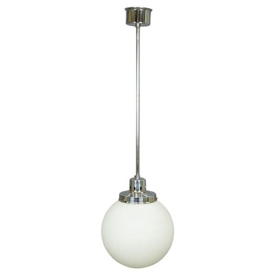 Bauhaus Pendant Light with Opaline Glass Shade, 1920s-KJP-1732626