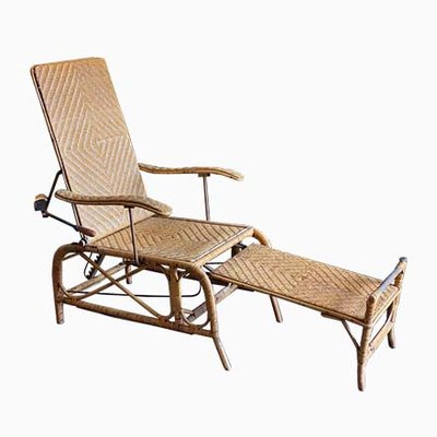 Bauhaus Rattan Garden Lounger in the Style of Erich Dieckmann-JO-980242