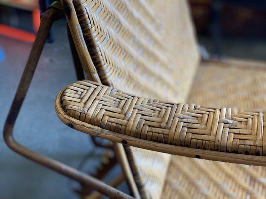 Bauhaus Rattan Garden Lounger in the Style of Erich Dieckmann-JO-980242