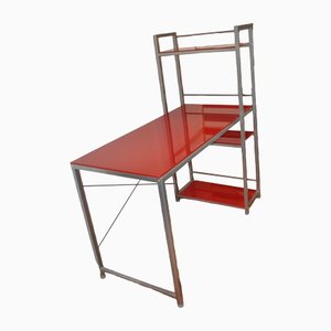 Bauhaus Red Desk, Chair & Metal Cabinet, Set of 3-OXJ-1317664