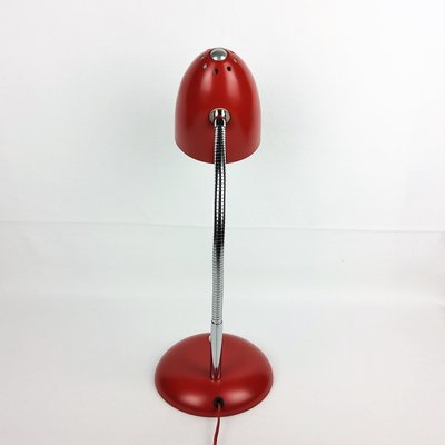 Bauhaus Red Metal Table Lamp, 1950s-YBU-686915