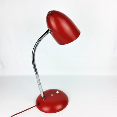 Bauhaus Red Metal Table Lamp, 1950s-YBU-686915