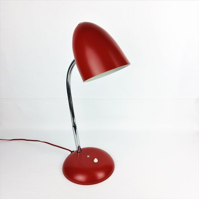 Bauhaus Red Metal Table Lamp, 1950s-YBU-686915