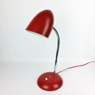 Bauhaus Red Metal Table Lamp, 1950s-YBU-686915