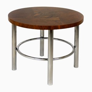 Bauhaus Round Table in Walnut by Robert Slezak, 1930s-WVS-1444665