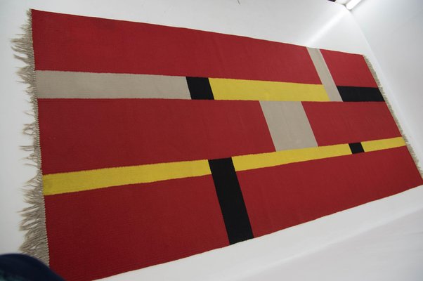 Bauhaus Rug, Czechoslovakia, 1940s-TZ-1398625