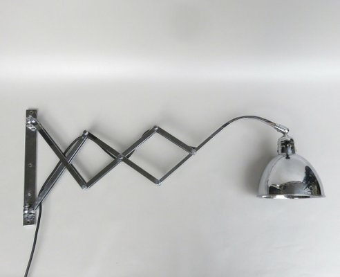 Bauhaus Scissor lamp in Chrome-Plated Brass, 1930s-EY-1821362