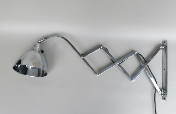 Bauhaus Scissor lamp in Chrome-Plated Brass, 1930s-EY-1821362