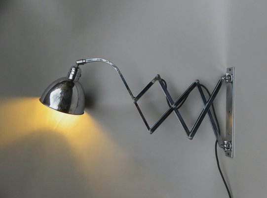 Bauhaus Scissor lamp in Chrome-Plated Brass, 1930s-EY-1821362