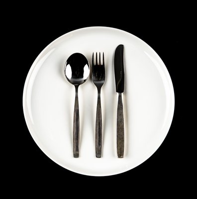 Bauhaus Silver-Plated Model Smalcalda 288 Cutlery by Günter Reißmann, 1960s, Set of 18-VLO-1347397