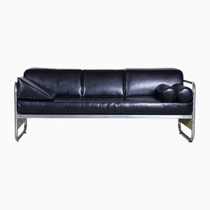 Bauhaus Sofa in Chrome-Plated Steel & High Quality Leather by Vichr a Spoly, Czech, 1930s-WHY-1776764