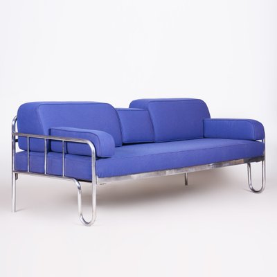 Bauhaus Sofa in Chrome-Plated Steel & New Upholstery, Czech, 1930s-WHY-1777980