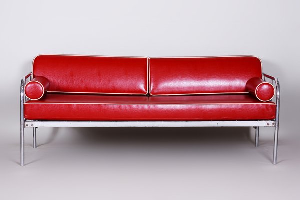 Bauhaus Sofa in Leather from Vichr a Spol, 1930s-WHY-1777944