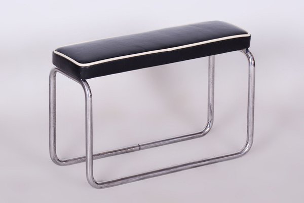 Bauhaus Stool in Italian Leather and Chrome, 1930s-WHY-1734222