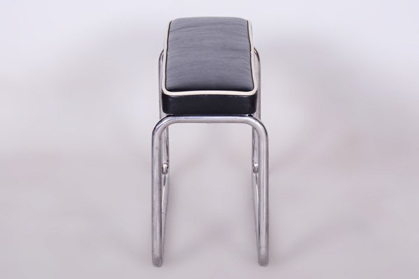 Bauhaus Stool in Italian Leather and Chrome, 1930s-WHY-1734222