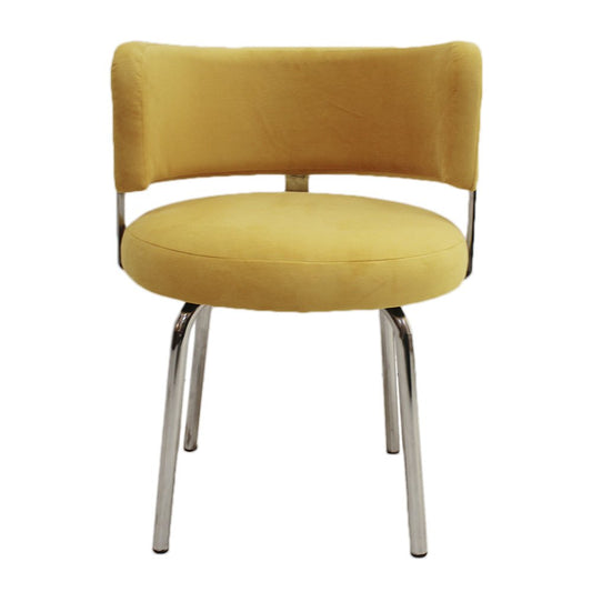 Bauhaus Style Chairs in Yellow Cotton, Set of 2