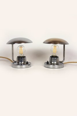 Bauhaus Style Chrome Table Lamps from Napako, 1940s, Set of 2-WVS-1791705