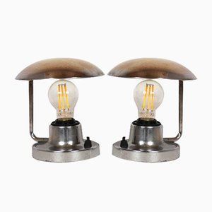 Bauhaus Style Chrome Table Lamps from Napako, 1940s, Set of 2-WVS-1791705