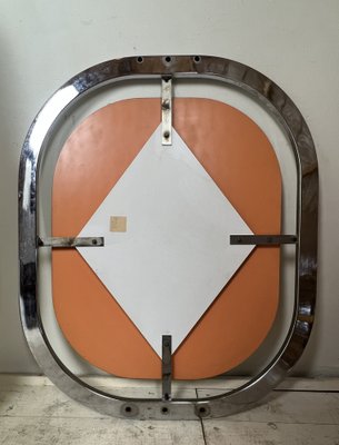 Bauhaus Style Chromed Steel Floating Mirror, France 1950s-WZZ-1338426