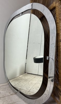 Bauhaus Style Chromed Steel Floating Mirror, France 1950s-WZZ-1338426