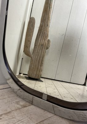 Bauhaus Style Chromed Steel Floating Mirror, France 1950s-WZZ-1338426