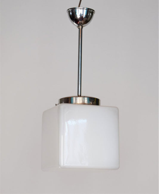 Bauhaus Style Cube Ceiling Lamp by Walter Kostka for Atrax Gesellschaft