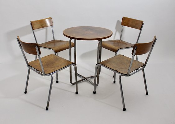 Bauhaus Style Dining Table & Chairs, Germany, 1930s, Set of 5-NB-1322863