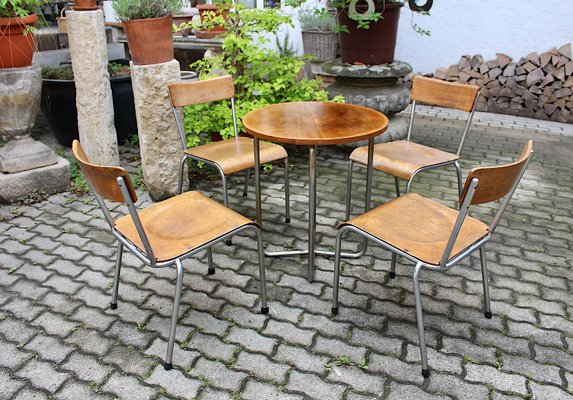 Bauhaus Style Dining Table & Chairs, Germany, 1930s, Set of 5-NB-1322863