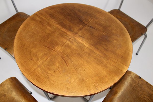 Bauhaus Style Dining Table & Chairs, Germany, 1930s, Set of 5-NB-1322863