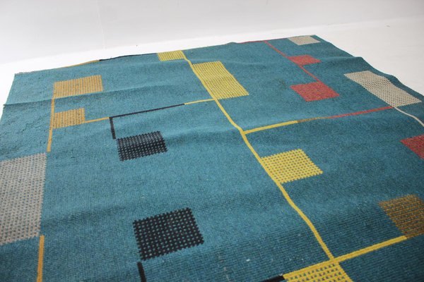 Bauhaus Style Geometric Rug, 1940s-TZ-1149648