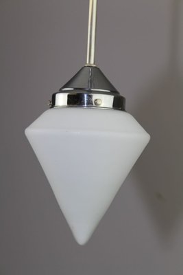 Bauhaus Style Opaline Glass Ceiling Lamp, 1940s-ZWH-888509