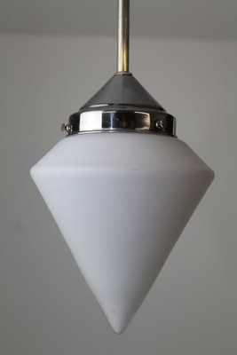 Bauhaus Style Opaline Glass Ceiling Lamp, 1940s-ZWH-888509