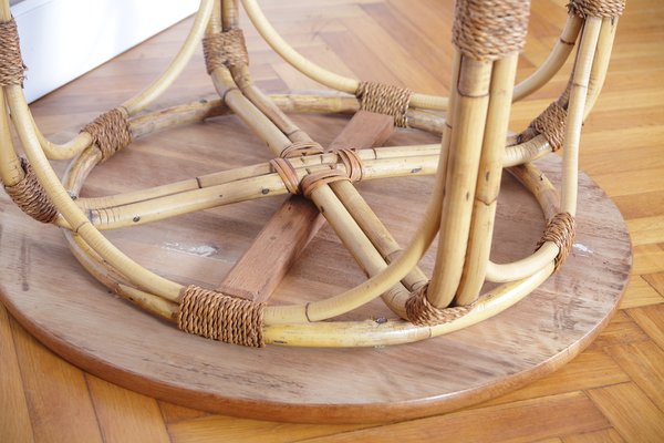 Bauhaus Style Rattan Coffee Table in Oak, 1920s-IND-1726542