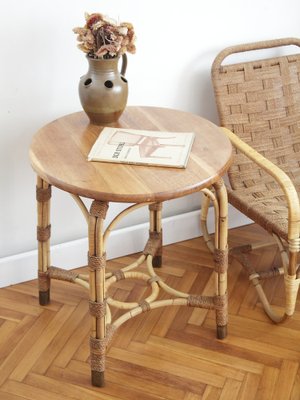 Bauhaus Style Rattan Coffee Table in Oak, 1920s-IND-1726542