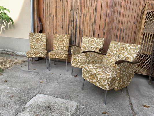 Bauhaus Style Steel and Wood Club Chairs, 1940s, Set of 4-OXJ-1703972