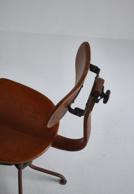 Bauhaus Style Swivel Desk Chair in Tube Steel and Beechwood by Fritz Hansen, 1930s-WRF-1270419