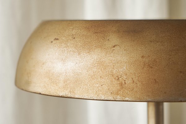 Bauhaus Style Table Lamp in Patinated Metal and Satin Glass, 1940s-FEW-2024217