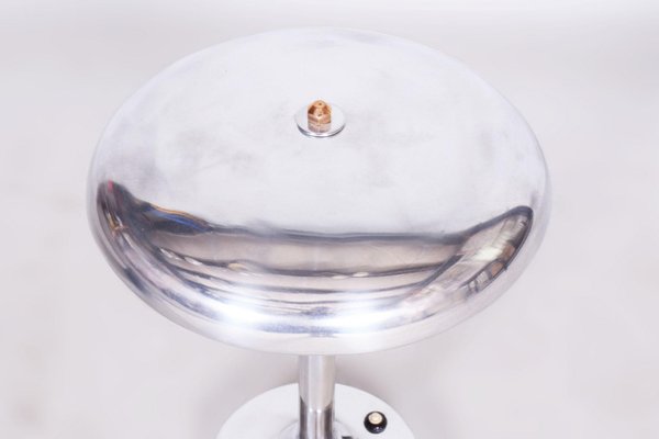 Bauhaus Table Lamp in Nickle-Plated Steel attributed to Franta Anýž, 1920s-WHY-1734486