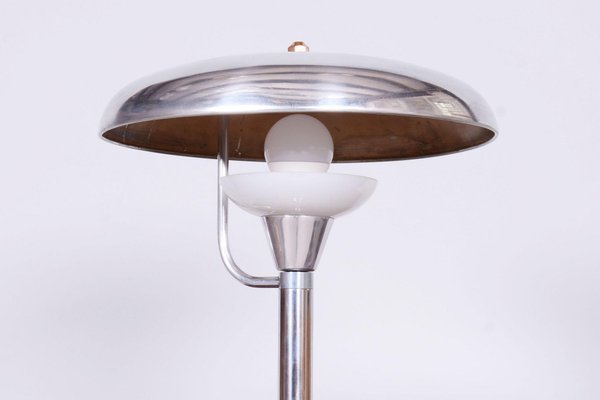 Bauhaus Table Lamp in Nickle-Plated Steel attributed to Franta Anýž, 1920s-WHY-1734486