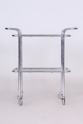 Bauhaus Trolley in Chrome-Plated Steel and Glass, Germany, 1940s-WHY-1795934