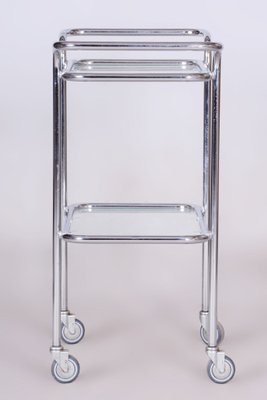 Bauhaus Trolley in Chrome-Plated Steel and Glass, Germany, 1940s-WHY-1795934