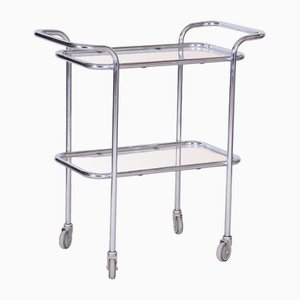 Bauhaus Trolley in Chrome-Plated Steel and Glass, Germany, 1940s-WHY-1795934